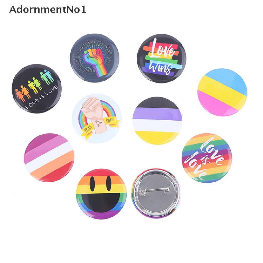 (AdornmentNo1) Lgbt Bros / Pin Bentuk Jari Tangan Pelangi Bahan Metal Untuk Aksesoris Denim / Pakaian