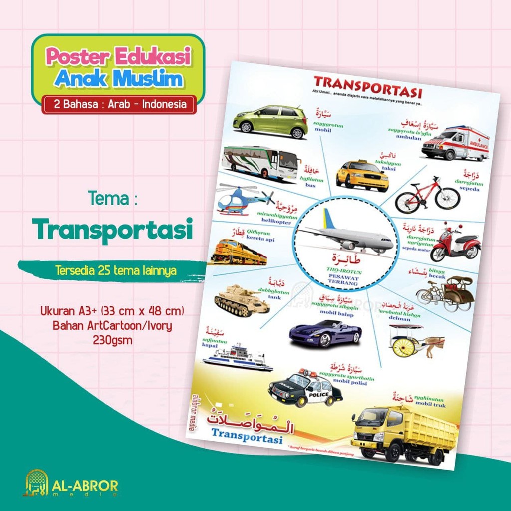 Poster Edukasi Anak Muslim - Transportasi