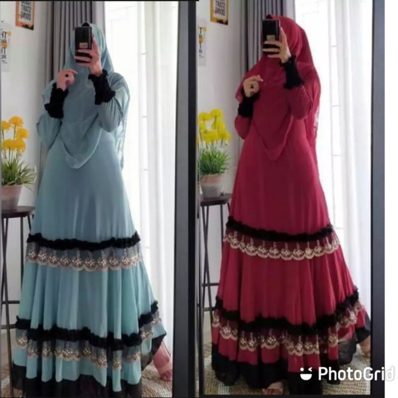 gamis syari wanita muslim andini andini maxi dres jumbo busui  (non hijab)