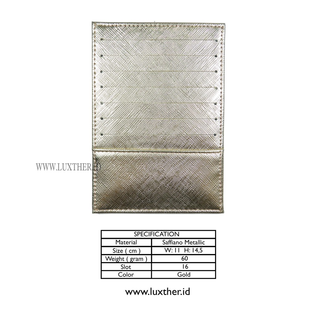 LUXTHER - CARD WALLET 16 SLOTS SAFFIANO METALIC / DOMPET KARTU