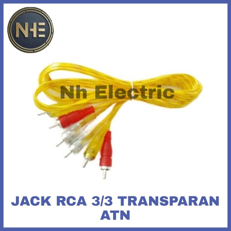 Kabel Jack Rca 3-3 Trans - Kabel Audio Speaker 3/3 Transparan 3 Male To 3 Male 3,5mm Atn