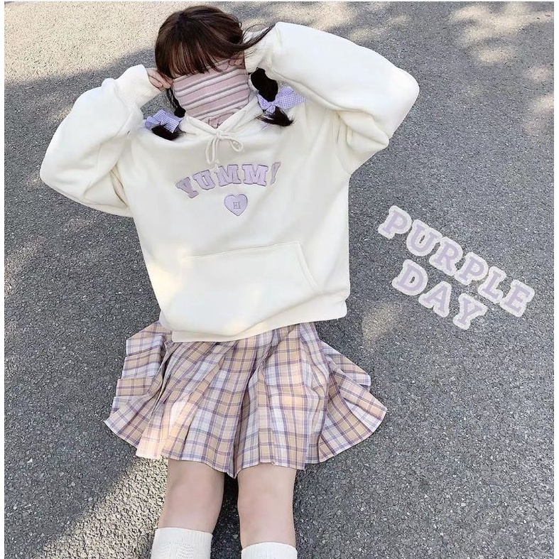 BORDIER ✔ YUMMY Love Sweater Hoodie | Sweater Wanita Bordier Size M.L.XL | Korean Style Oversize
