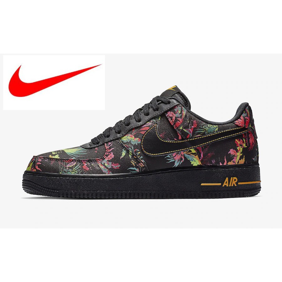 air force 1 black with flowers