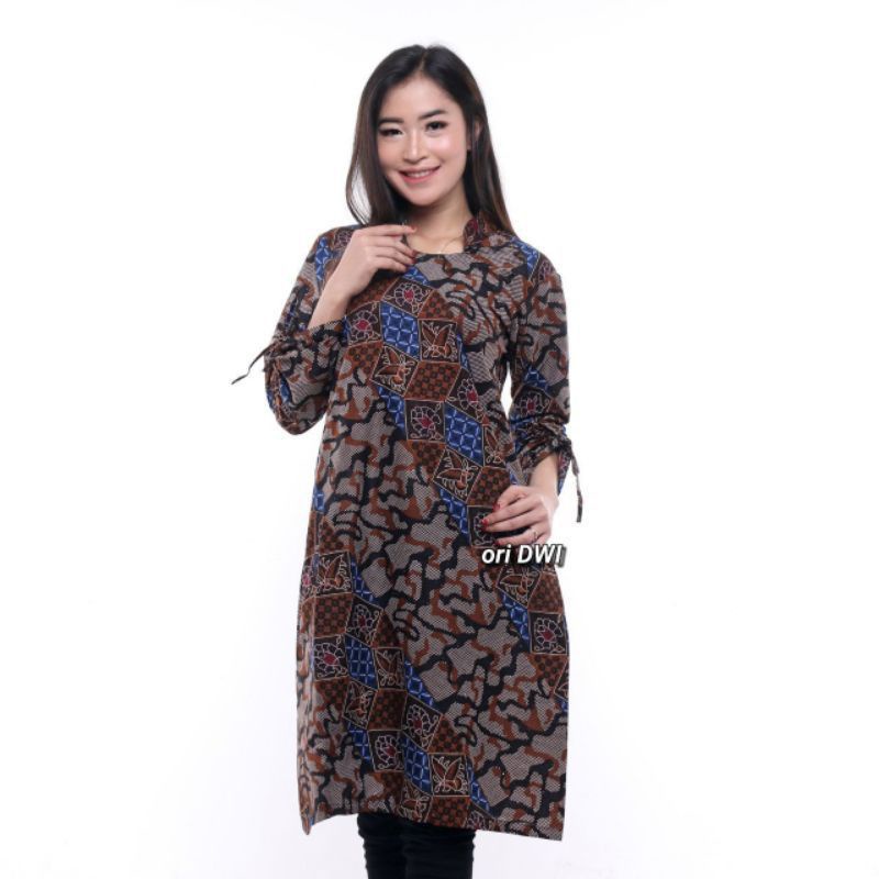 TUNIK BATIK WANITA /ATASAN  BAJU WANITA LENGAN PANJANG SIZE: M,L,XL,XXL