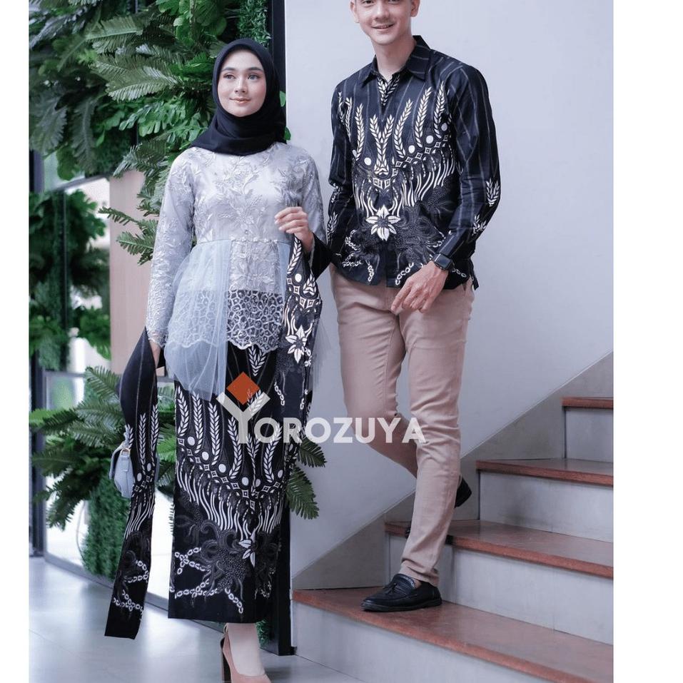 LANGSUNG KIRIM.. Set Couple Kebaya Modern Batik Kebaya Couple Tunangan Lamaran Wisuda Kondangan Keba