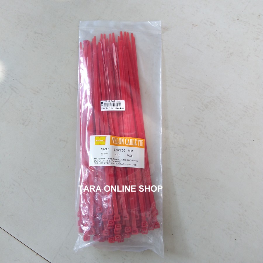 

KITANI Kabel Ties Merah 25 Cm x 4,8 mm - 7112244