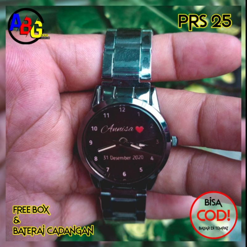 JAM TANGAN COUPLE CUSTOM BISA REQUEST DESAIN BONUS BOX DAN BATRAI CADANGAN