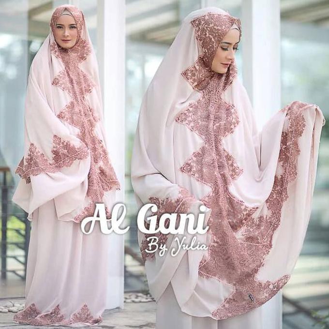 CUCI GUDANG MUKENA ZIGZAG KOMBINASI BRUKAT PINK CANTIK BY ALGANI KEKINIAN MURAH GROSIR IMPORT