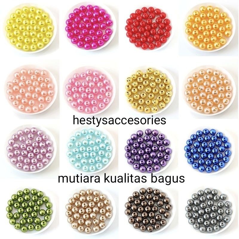 mutiara berat 4 &amp; 6 mm kualitas bagus (costum warna bisa chat)