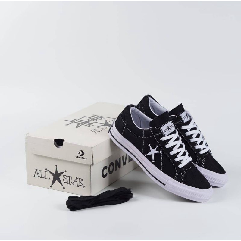 CONVERSE ONE STAR STUSSY BLACK WHITE