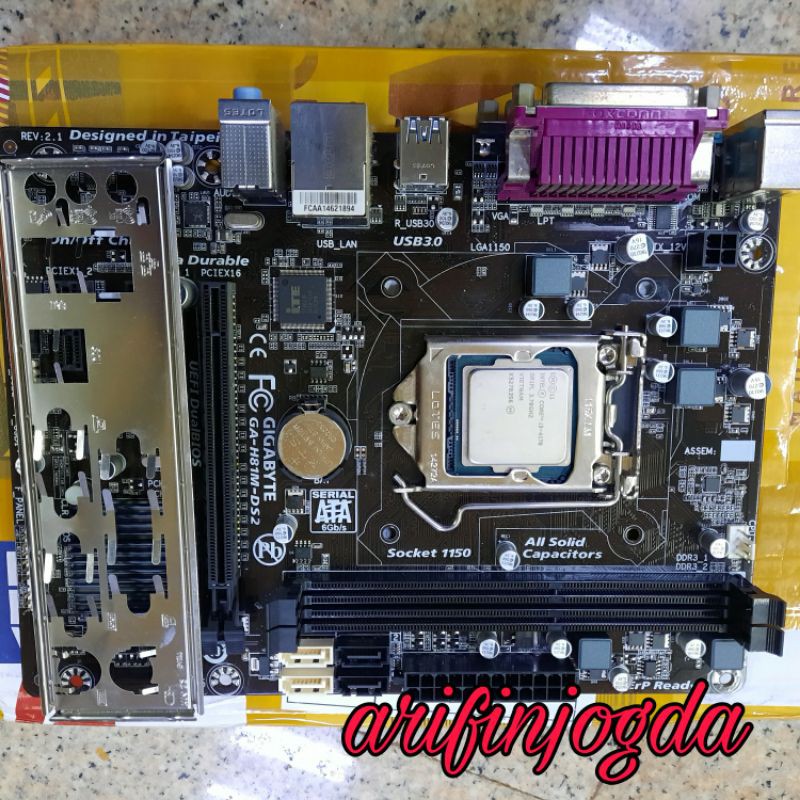 Paket Mainboard H81 Ddr 3 Prosesor Core I5 4590 1150 merk Gigabyte Asus