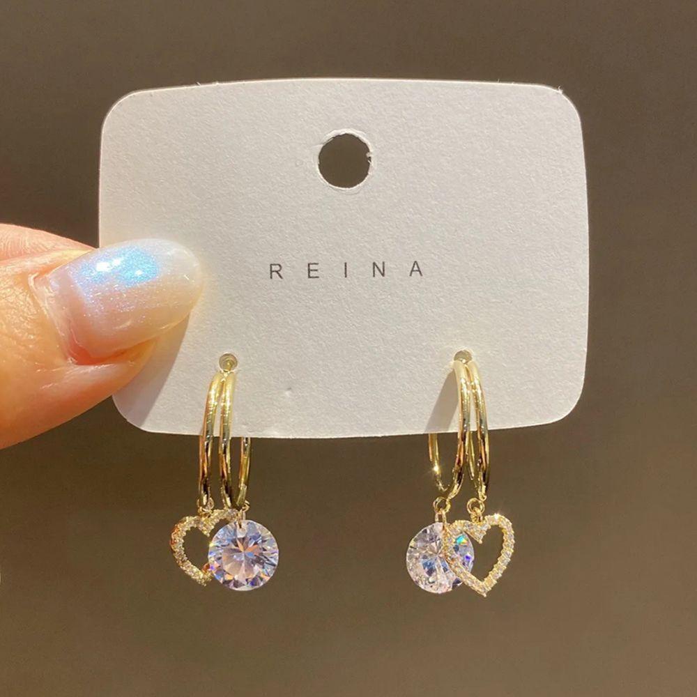 Mxbeauty Anting Wanita Musim Panas Sederhana Elegan Semanggi Indah Temperamen Bunga Telinga Stud