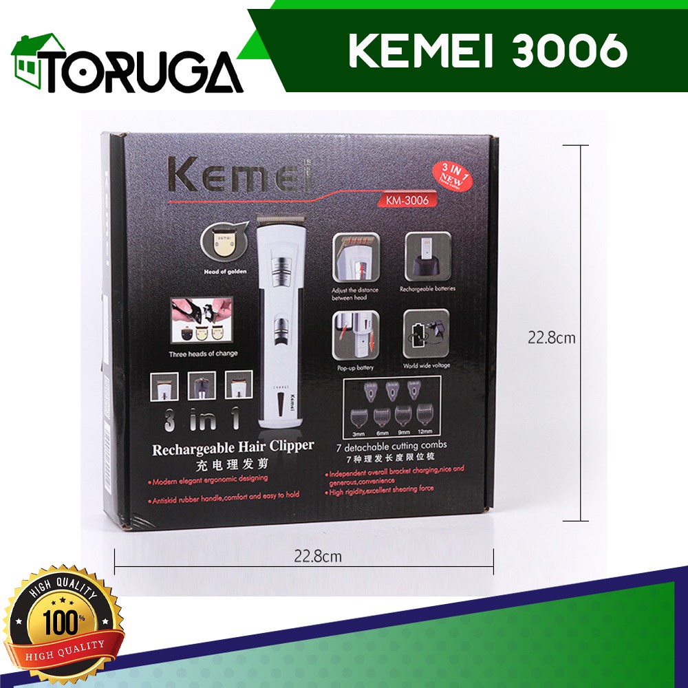 Clipper Kemei 3006 Alat Mesin Cukur Rambut Kumis Jenggot Rechargeable