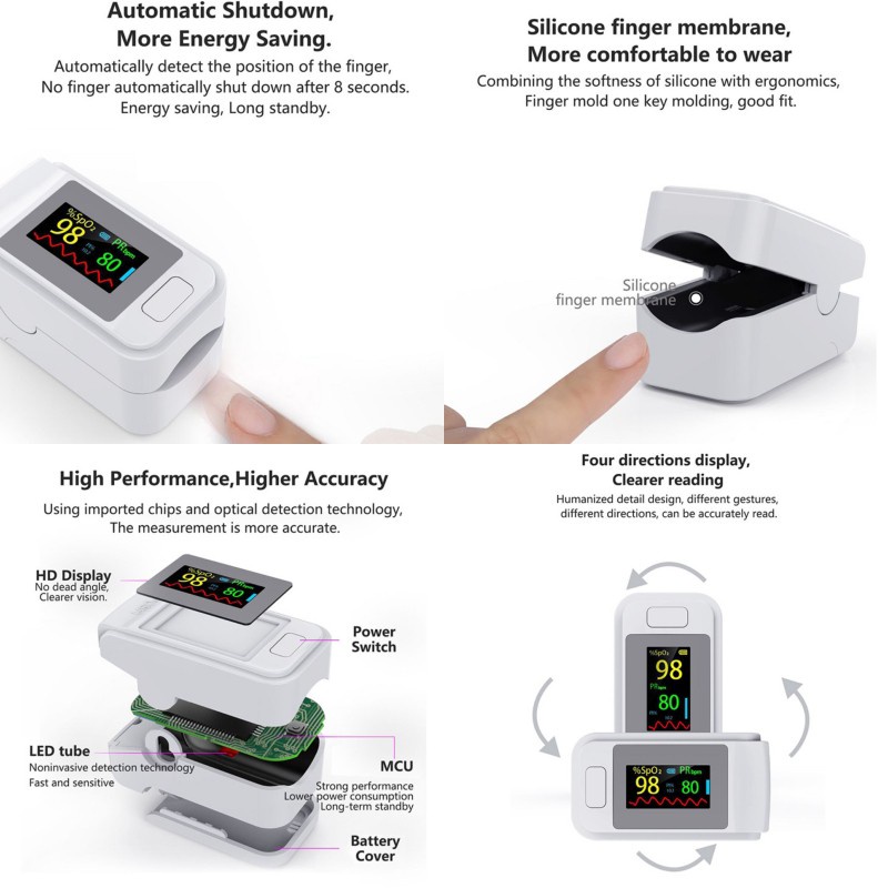 OXIMETER Fingertip Pulse Pengukur Kadar Oksigen Oxymeter Darah Jantung