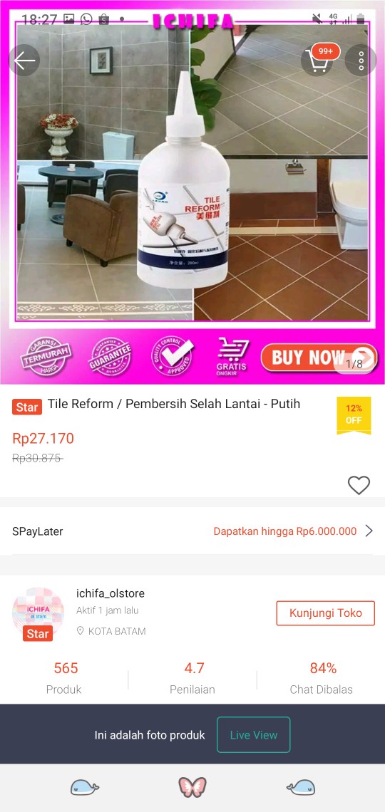 Tile Reform / Pembersih Selah Lantai - Putih