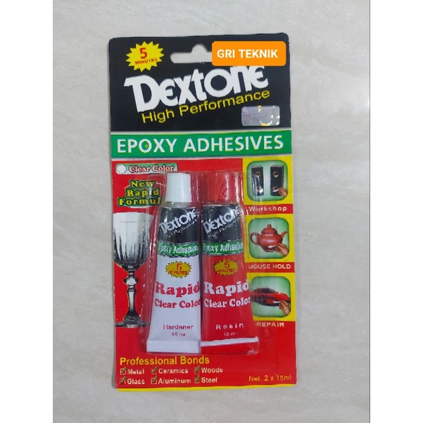 Jual Dextone Epoxy Adhesives Menit Warna Bening Lem Plastik Steel Lem Dextone Menit