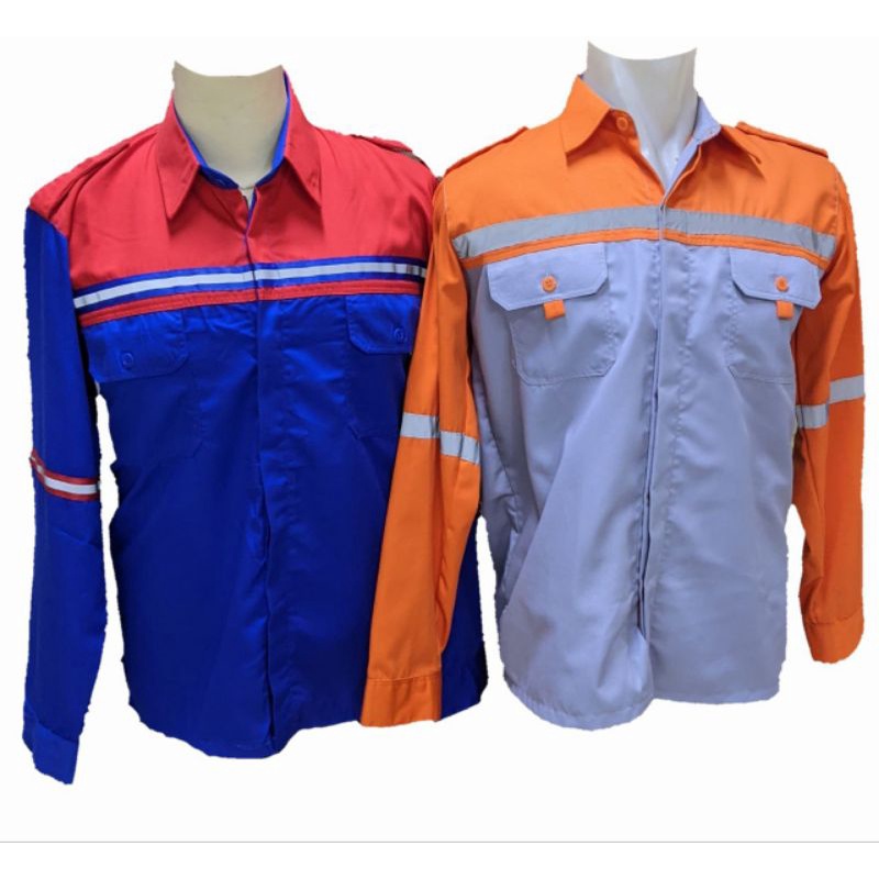 Baju safety seragam kerja wearpack teknisi operator proyek