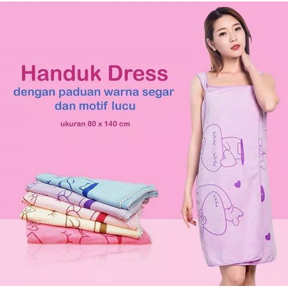 Handuk mandi bentuk dress baju motif lucu kimono remaja dewasa