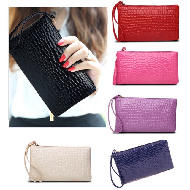 `ღ´ PHINKL `ღ´ Dompet kosmetik serba guna clutch kulit tas bahan bagus kualitas import