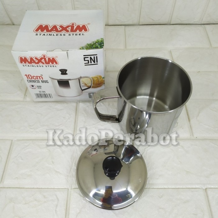 cuntang stainless - gelas stainless gagang - mug stainless maxim 10
