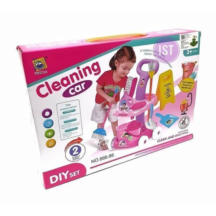 Mainan Anak Cleaning Car - Cleaning Trolley - Mainan Alat Bersih-Bersih