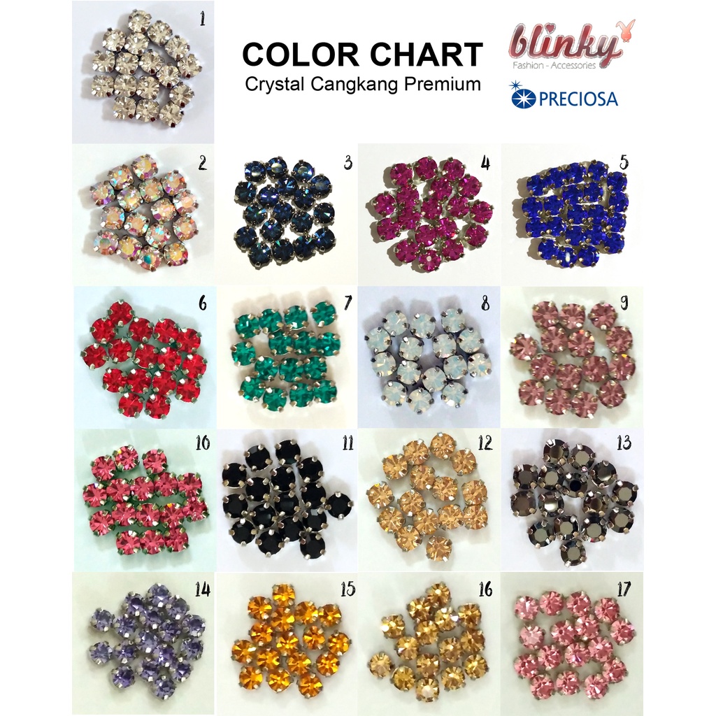 Kristal Cangkang Preciosa SSC 16 Hitam (JET) lusinan