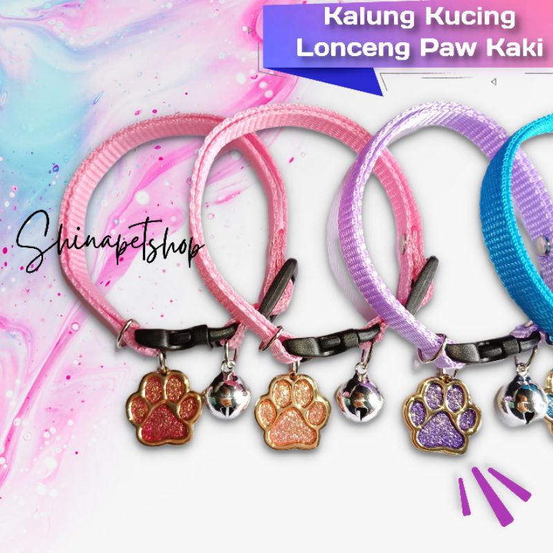 Kalung Kucing Lonceng Paw (SILVER)