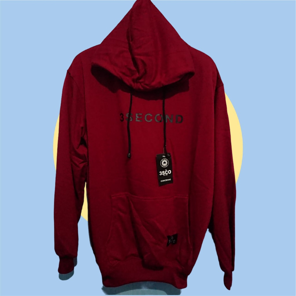 Hoodie 3second Sweater premium Hoodie pria Lengan Panjang