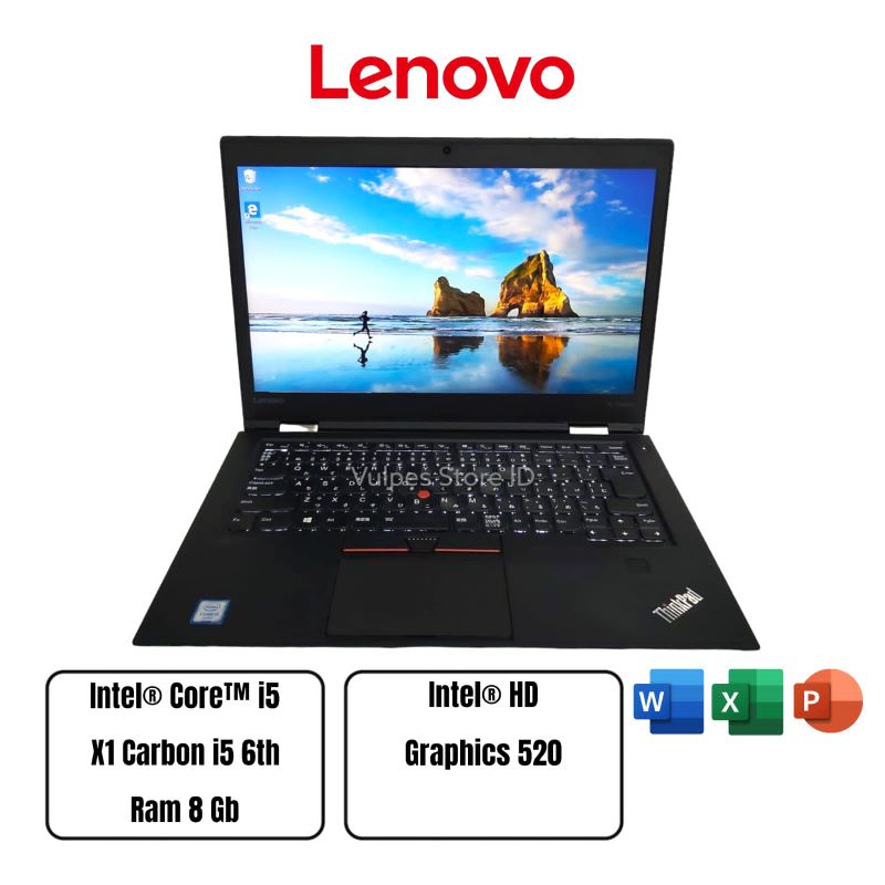 Laptop Thinkpad X1 Carbon core i5 gen 6th ram 8gb ssd 128gb murah bergaransi