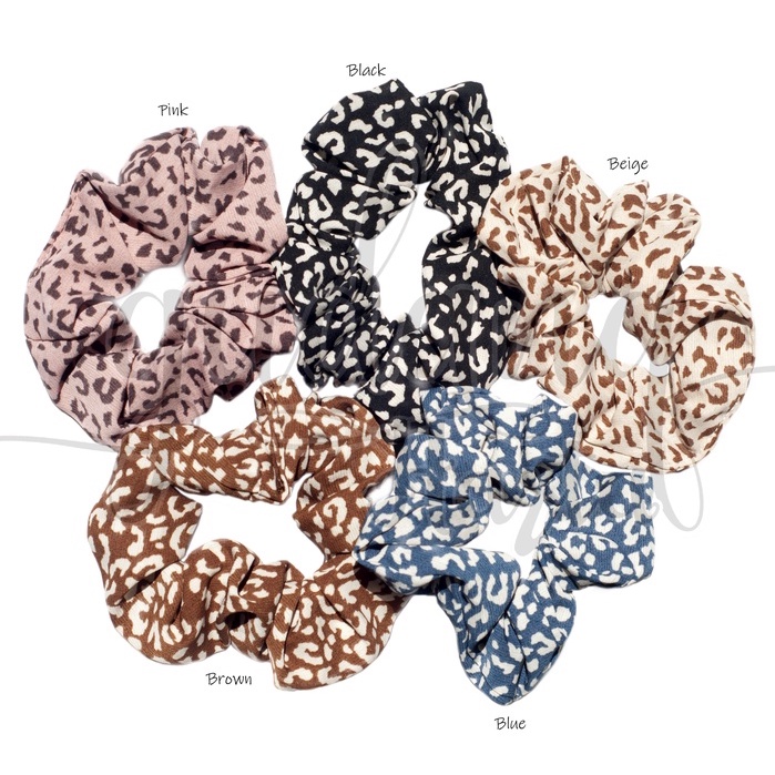 Scrunchie Big Leopard Hairband Anak Motif Tutul Simpel GH 200339