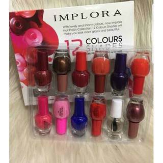  IMPLORA  NAIL POLISH COLLECTION 12 COLOURS SHADES KUTEKS 