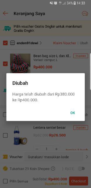 Bean Bag Size L Dan Xl Komplit Isi