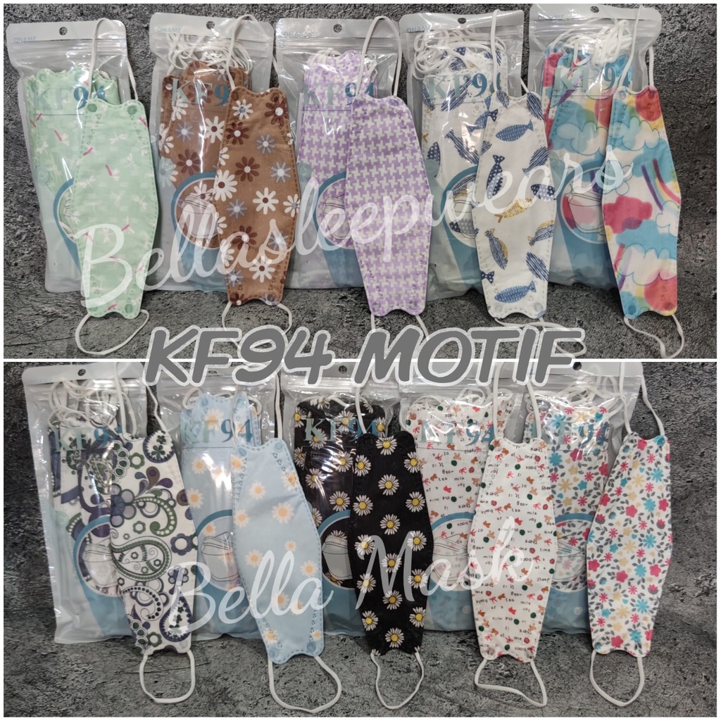 KF94 CORAK BUNGA 10 PC- MASKER KF94 KOREA 4PLY MOTIF CORAK BEST SELLER