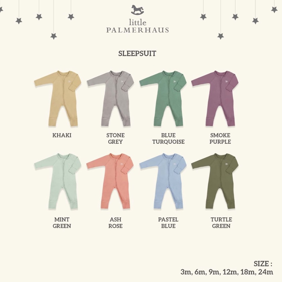 Little Palmerhaus Sleepsuit 3m - 24m velvet jumper romper baju anak piyama V4 CBKS SO