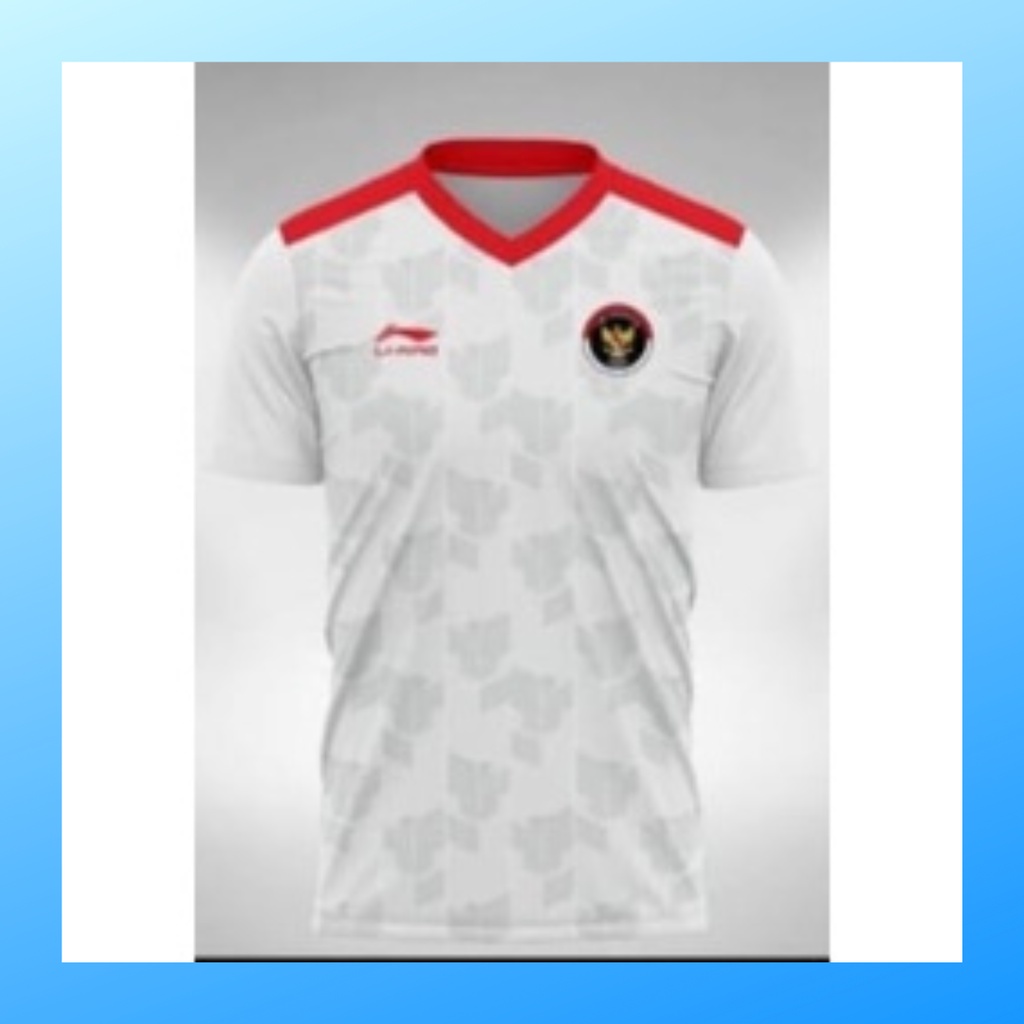 jersey futsal pria kaos sepak bola baju dan celana setelan wanita dewasa t-shirt outfit seragam sea games jarsey kostum olahraga pakaian apparel print sport jersy soccer casual jersi suit LNB101 putih