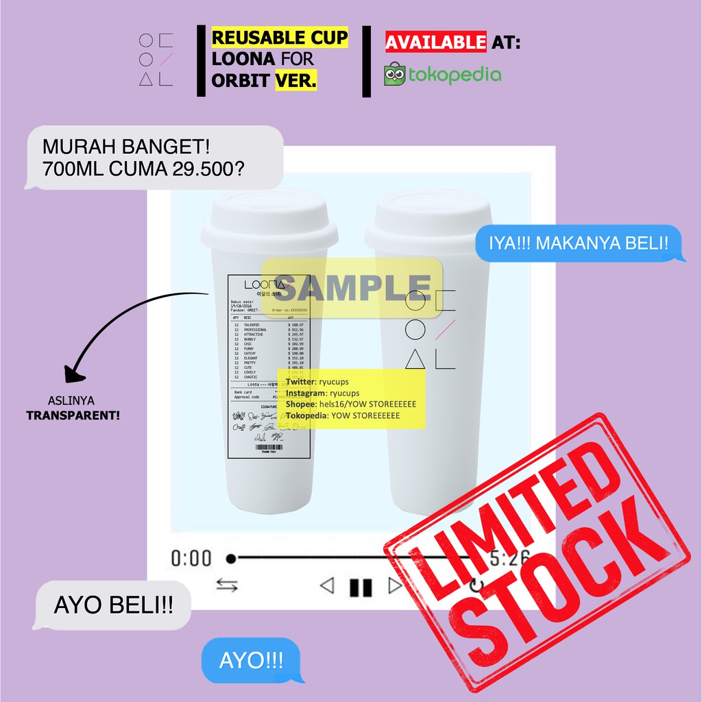 [REUSABLE CUP] LOONA FOR ORBITS FREE FREEBIES POLAROID HEEJIN HYUNJIN MIXNINE ADA YVES JINSOUL CHUU