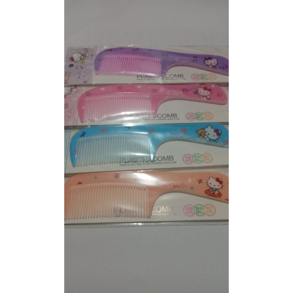 Sisir Mini Karakter Hello Kitty / Sisir Rambut Anak / Sisir Fancy - GAGANG BOLONG