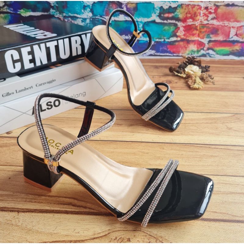 ABBUSHOES Ri 10 hak tahu premium tali permata import gelis 5cm