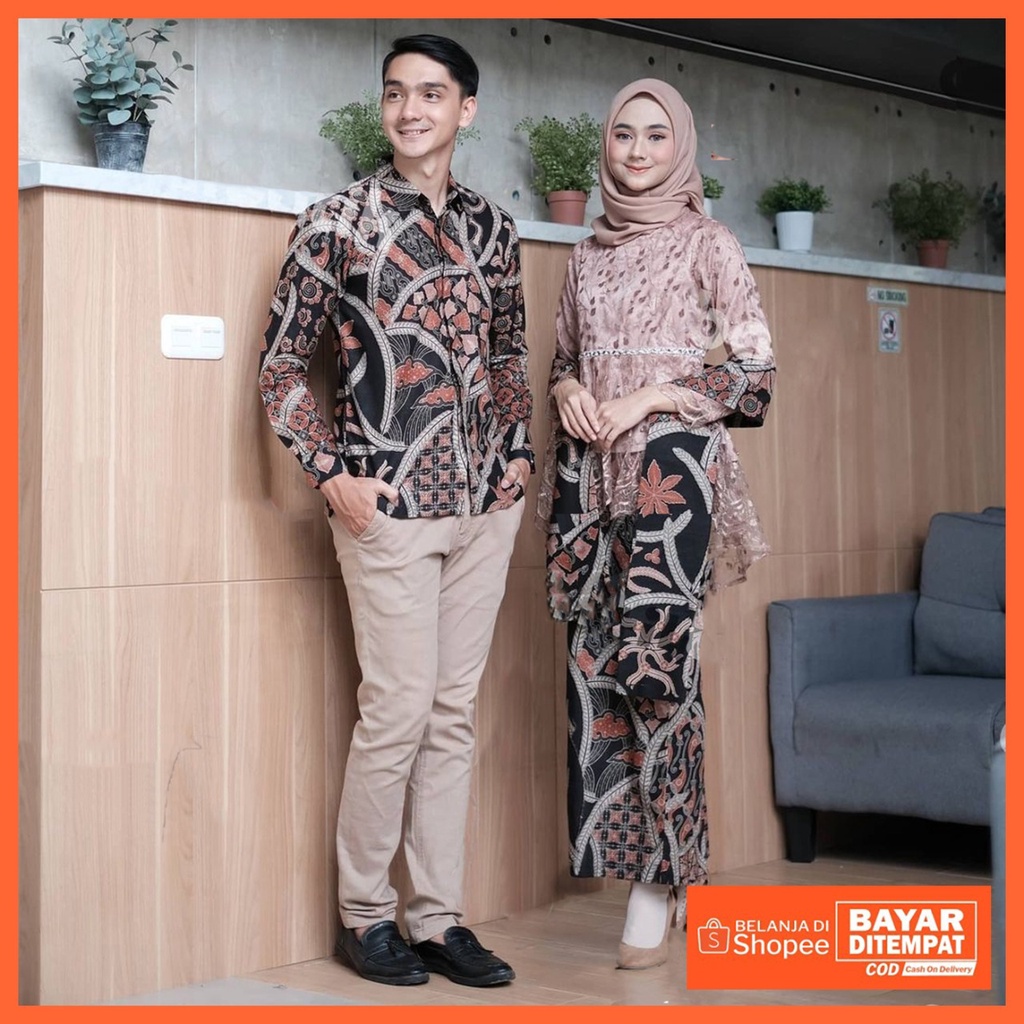 Maura Couple - Sania Ruffle Batik Couple Ori Ndoro Jowi DNT Garansi Termurah Shopee - MOTE DUSTY