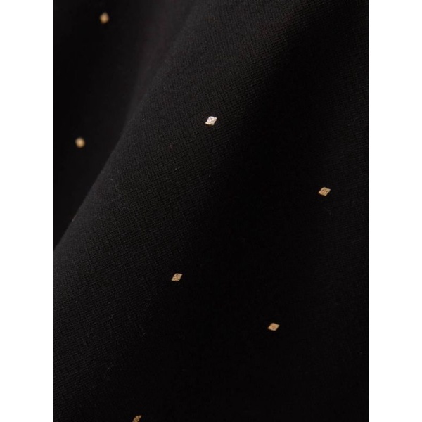 Gap ponte fit n flare longsleeve black polkadot Gold dres