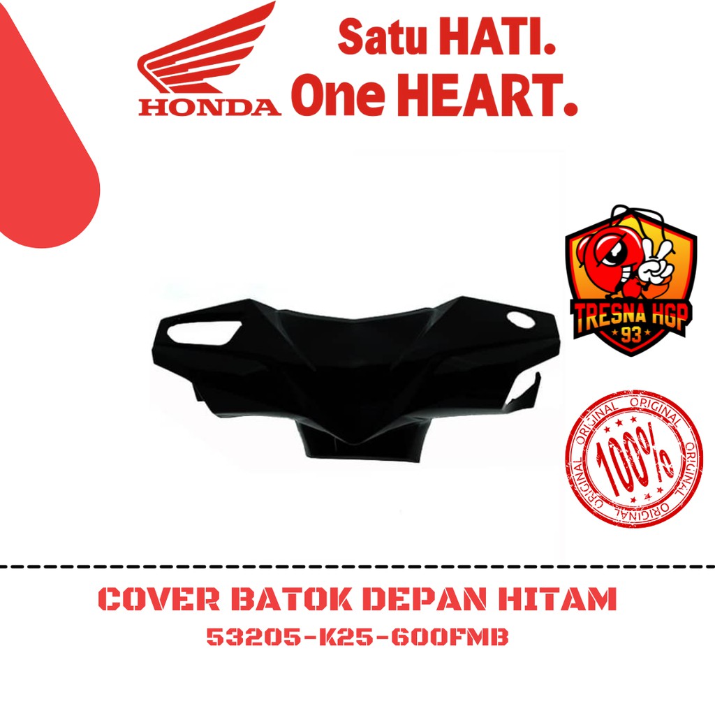 53205-K25-600FMB COVER BATOK DEPAN WARNA HITAM BEAT FI ESP K25 ORIGINAL | COVER HANDLE FRONT 53205K2