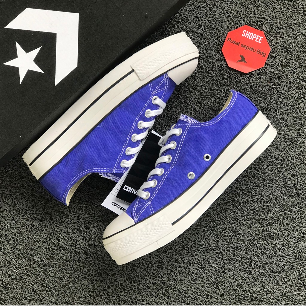 Sepatu Converse Wanita Hak Tinggi Platform Low Ice Blue