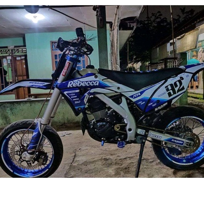 terbaru decal costum klx Gordon biru simpel