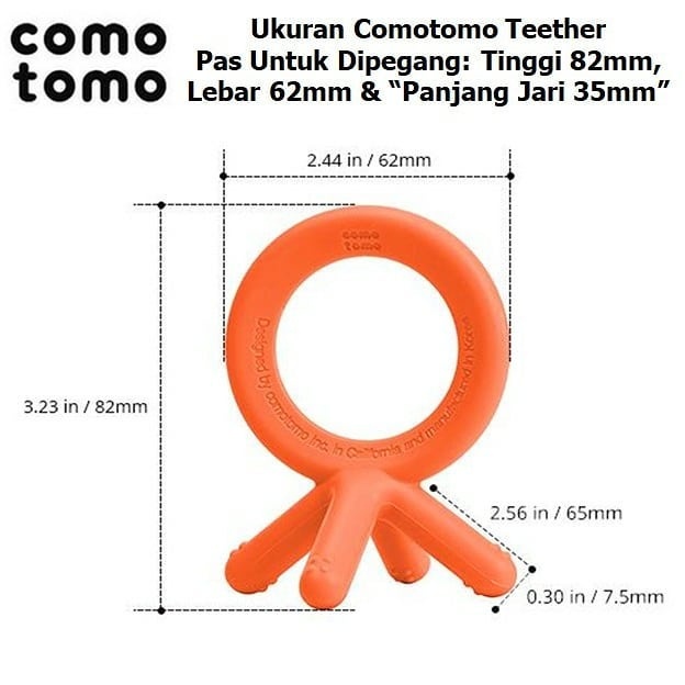 COMOTOMO SILICONE TEETHER [ORANGE, BLUE]