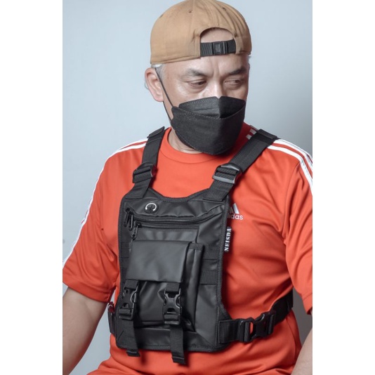 chestbag/chestrigbag/tas dada anti air  neisda black commono combo