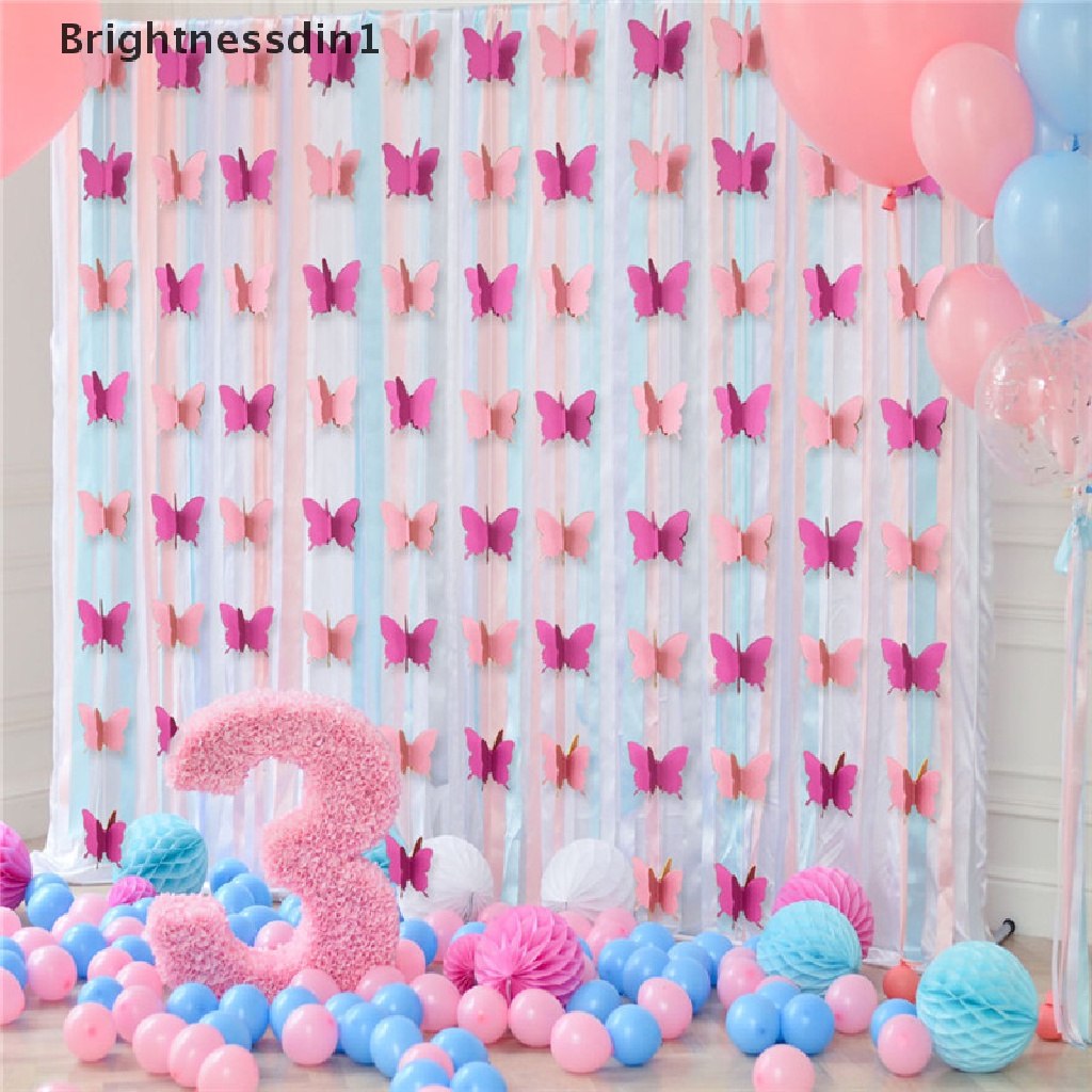 30 Pcs Banner Garlands Butterfly Paper Model Gantung Ukuran 3M 1 In 1 Untuk Pesta Ulang Tahun Pernikahan