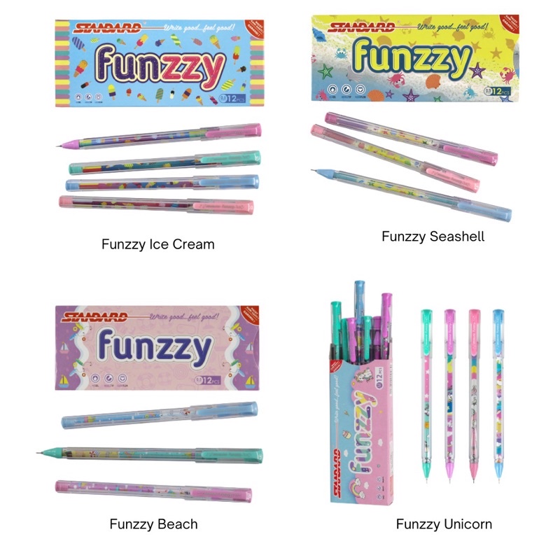 

Standard Pen - Pulpen/Pena/Ballpaint Funzzy 0.5 Black (Tinta Warna Hitam Isi 12 pcs)