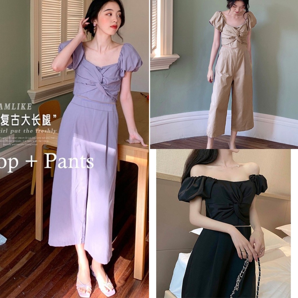 FGI-SET6019 Setelan Import Jumpsuit Wanita Dawny Set Overall Korea Jamsuit Wanita