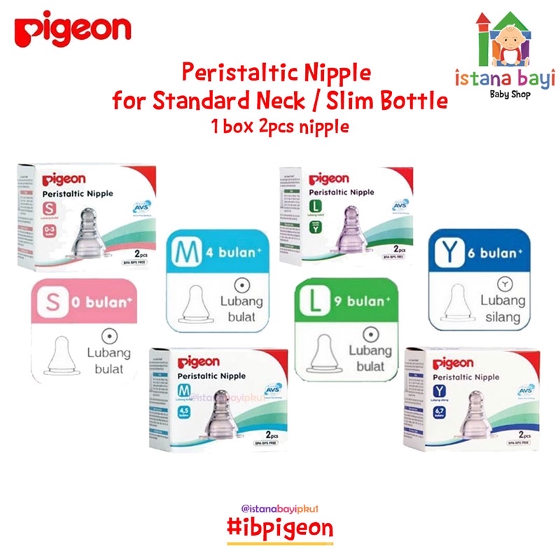 PIGEON Slim Neck Nipple / Dot Bayi - Pigeon Nipple/empeng bayi