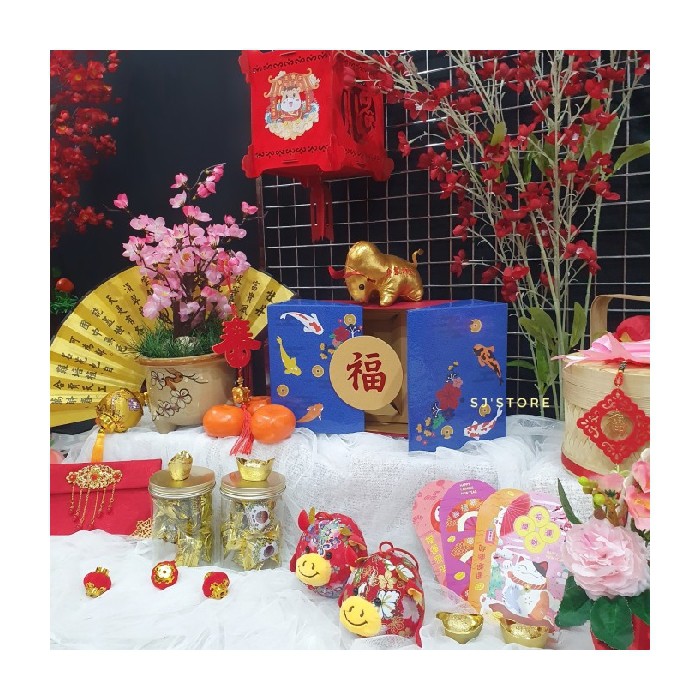 

Paket hiasan edisi Dijual lengkap imlek Sincia cny Diskon kerbau 2021 meja tahun